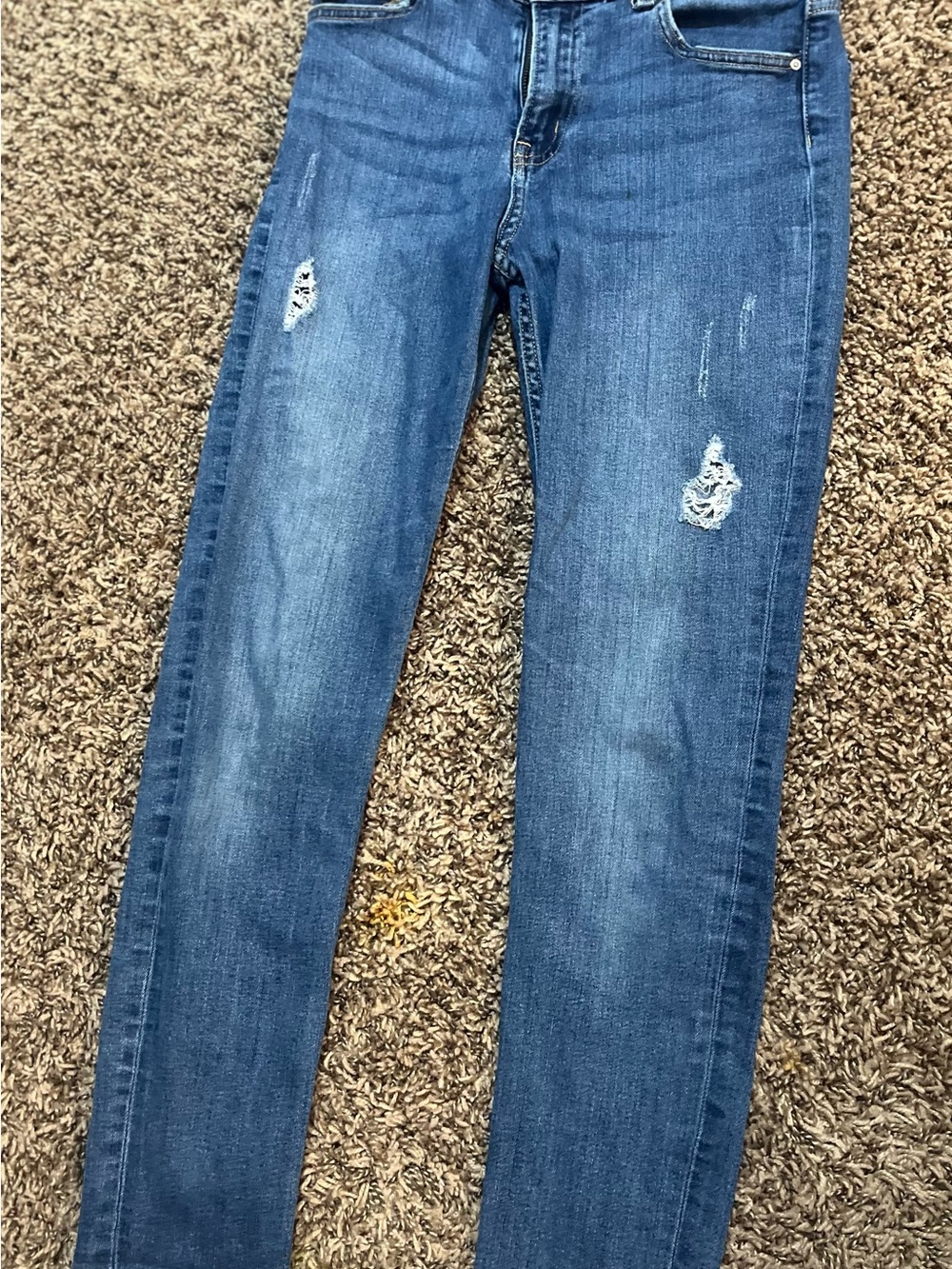 H&M Women’s Blue Skinny Distressed Jeans